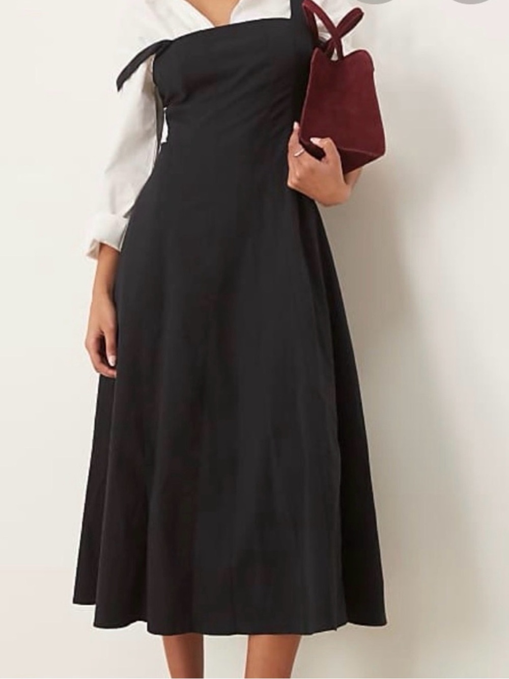 Abercrombie & Fitch Mila Midi/ Maxi Cotton Dress Black SZ XL Tall - Picture 2 of 4